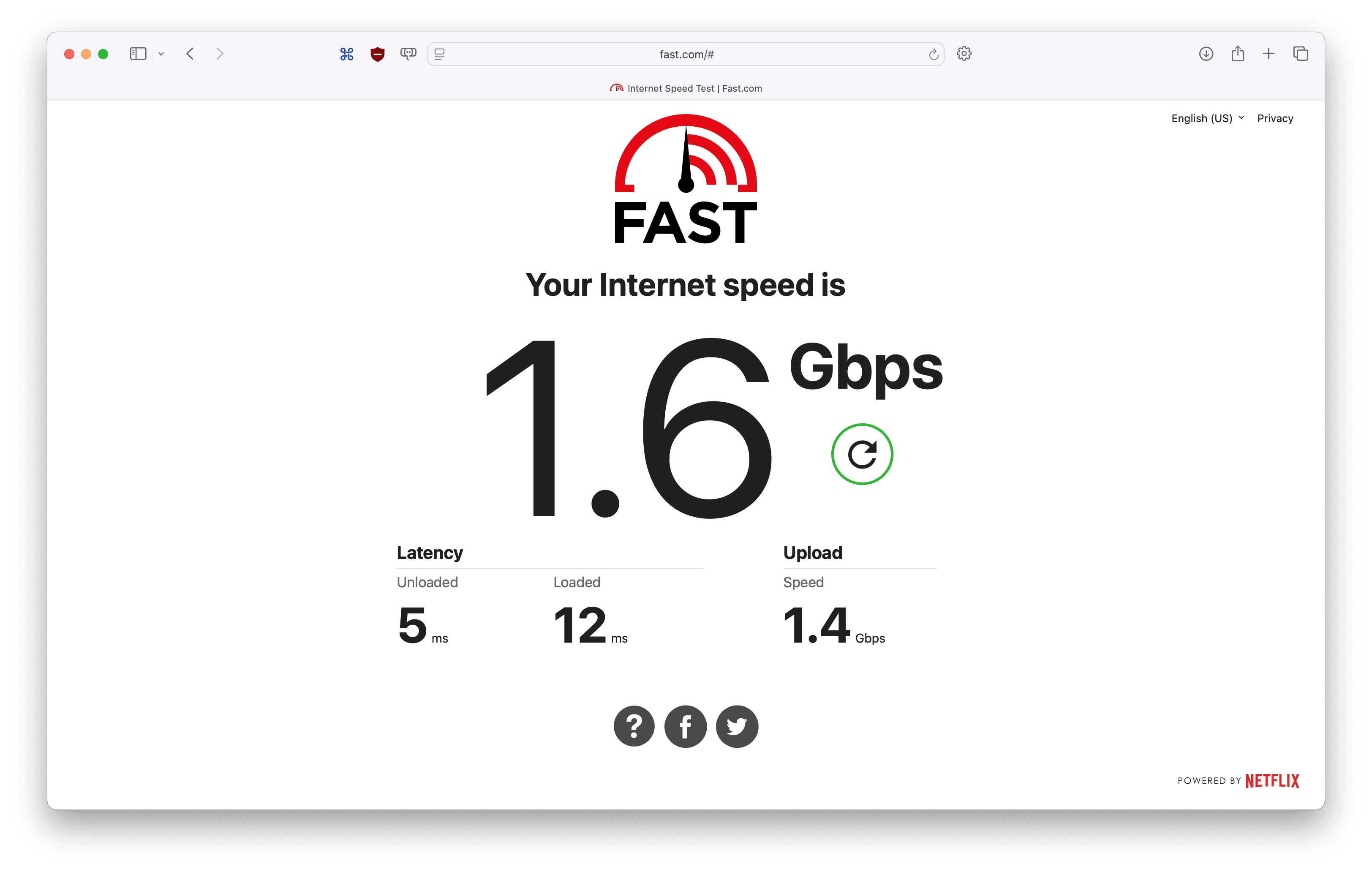 Speed Test Results